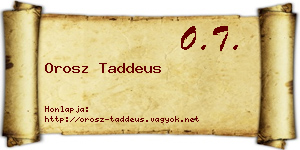 Orosz Taddeus névjegykártya